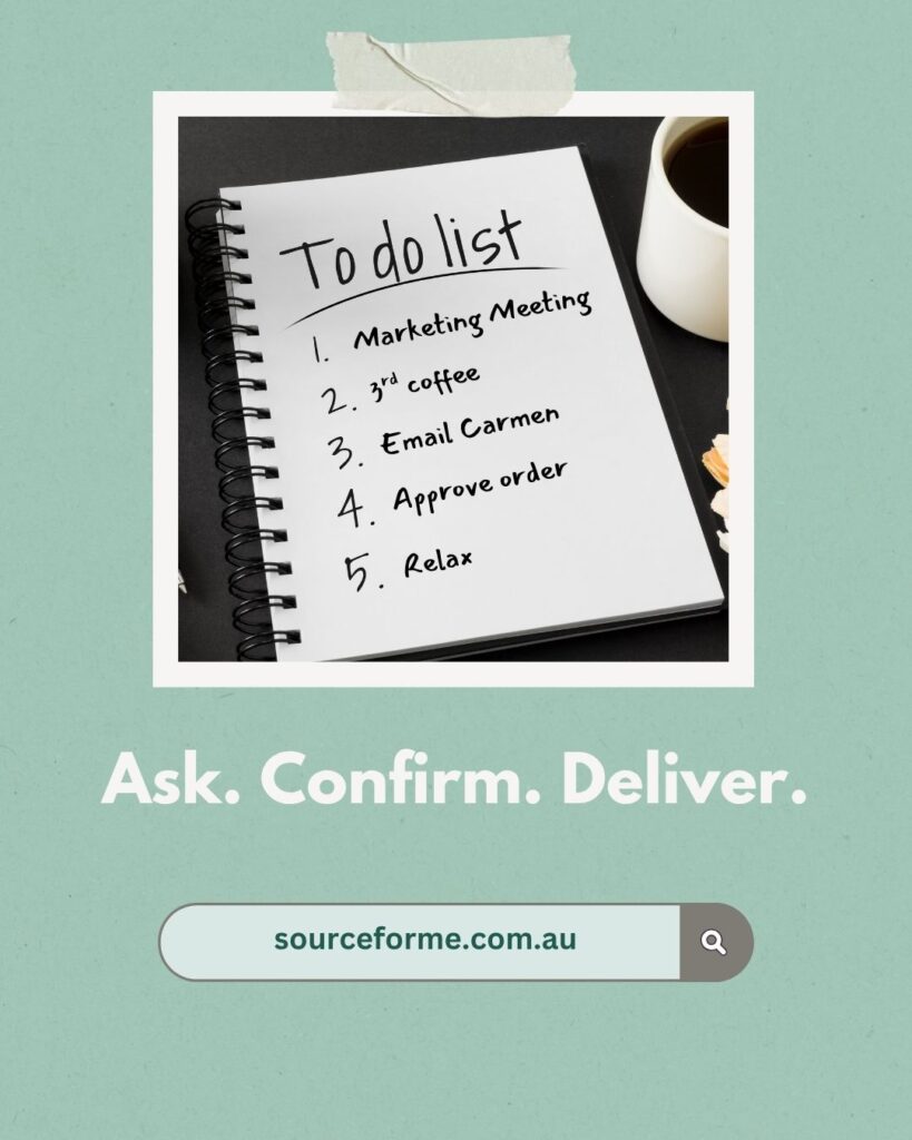 Ask Confirm Deliver - Source For Me Carmen Vitnell Megan 1