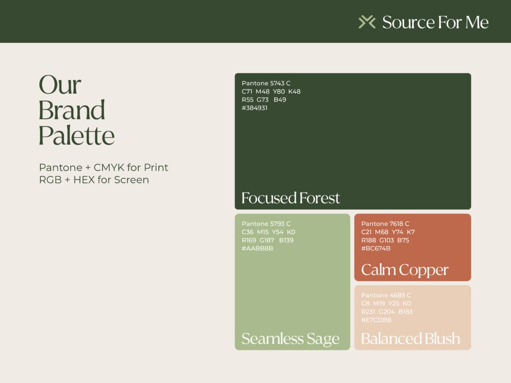 Source For Me - Our brand palette